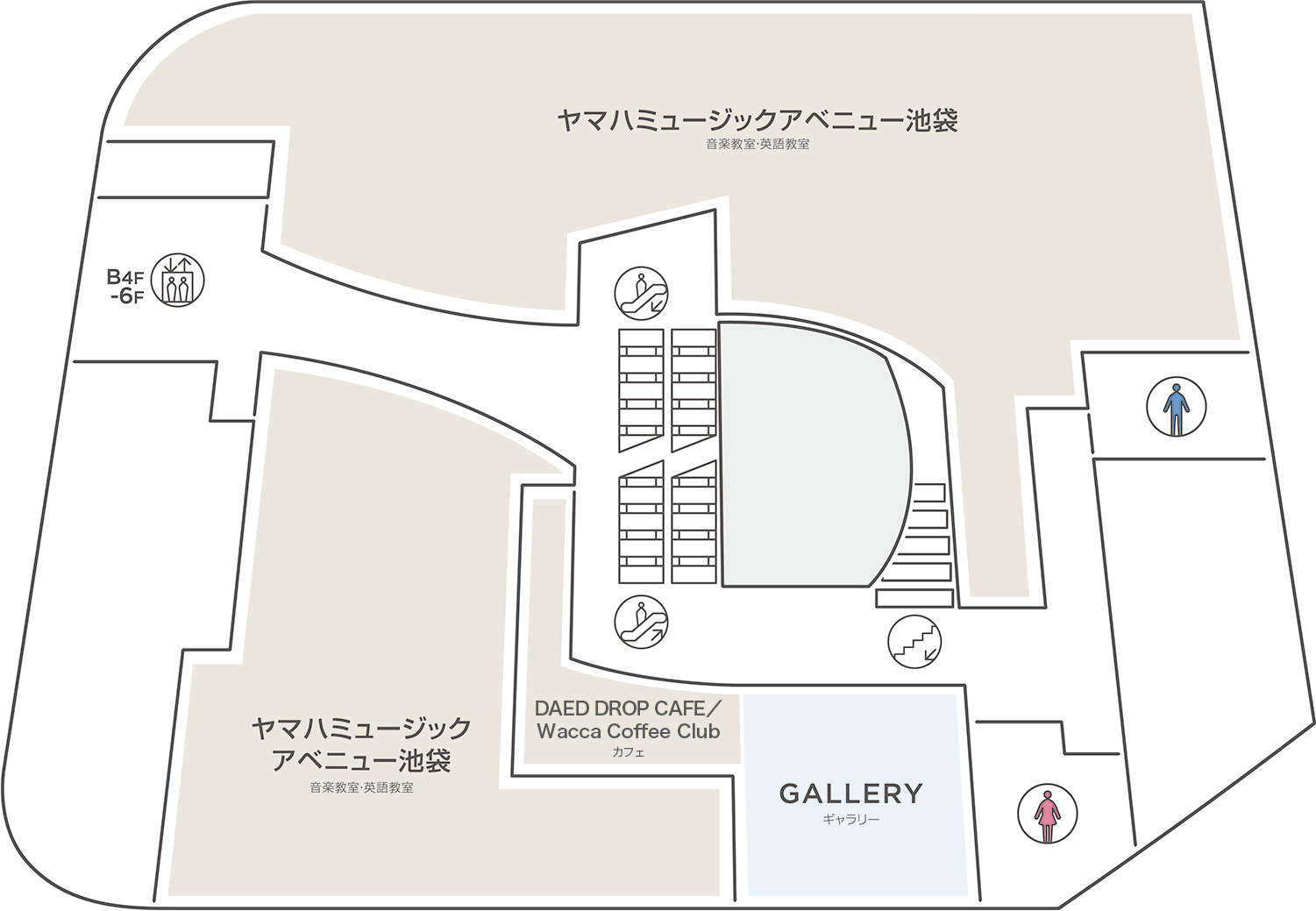 WACCA池袋 4階のフロアマップ