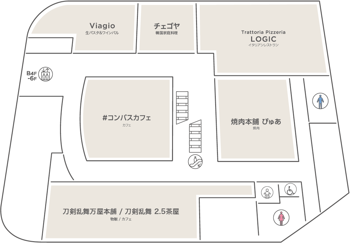 WACCA池袋 5階のフロアマップ
