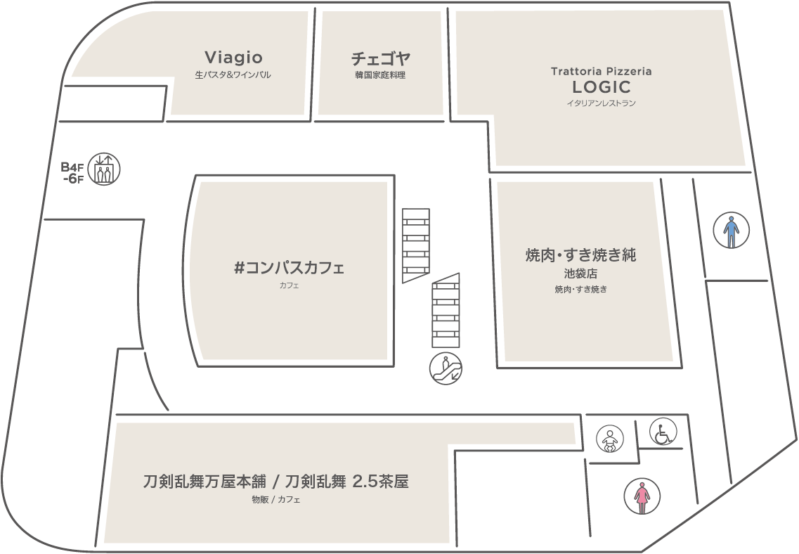 WACCA池袋 5階のフロアマップ